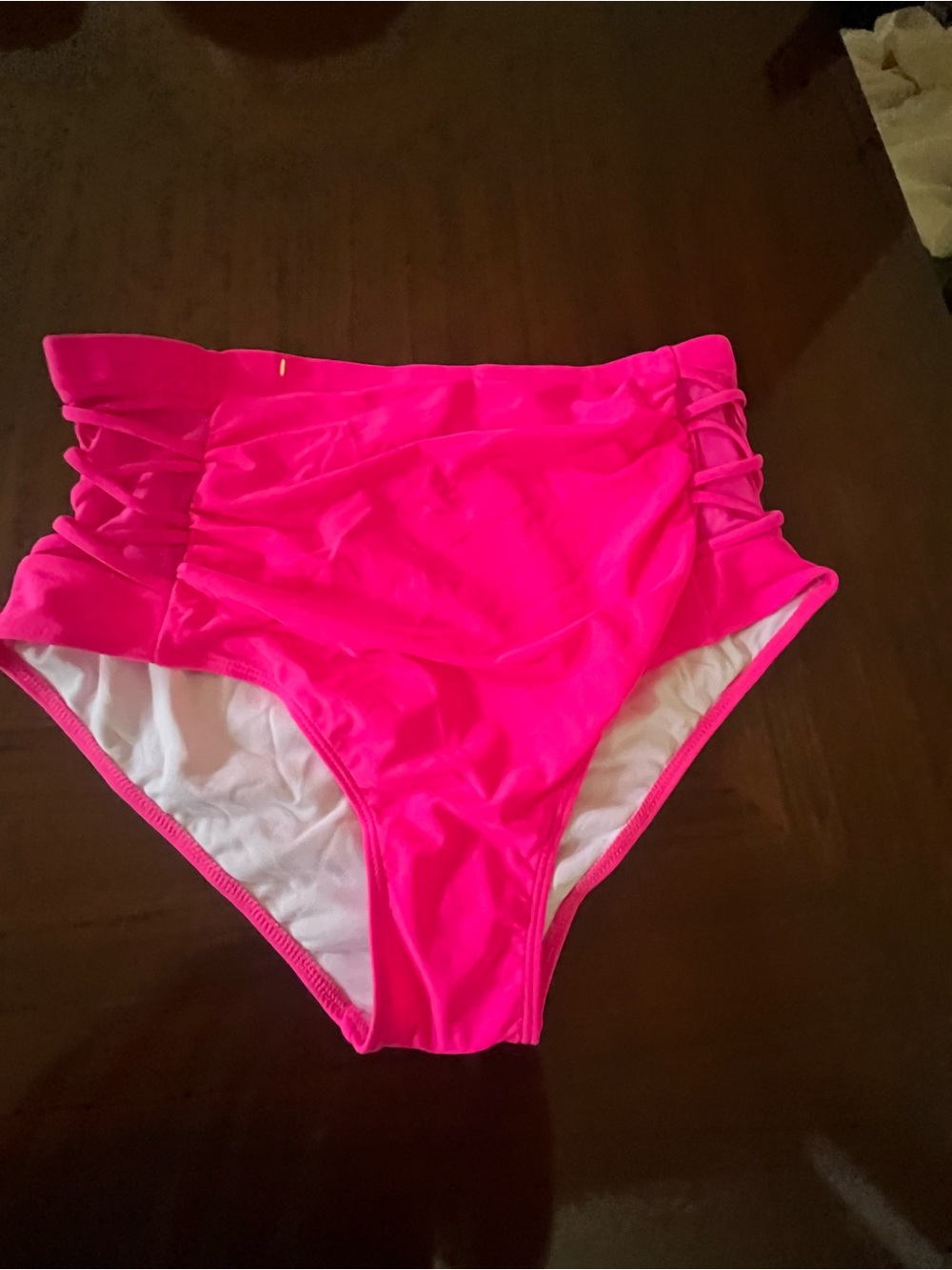 High-Waist Bright Pink Bikini Bottoms